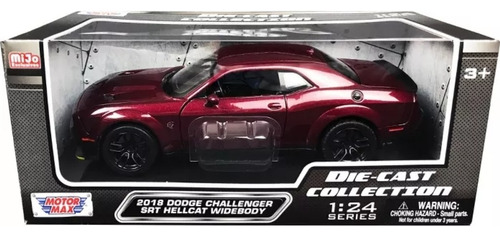 Motormax 1:24 2018 Dodge Challenger Srt  Hellcat Guindo Caja