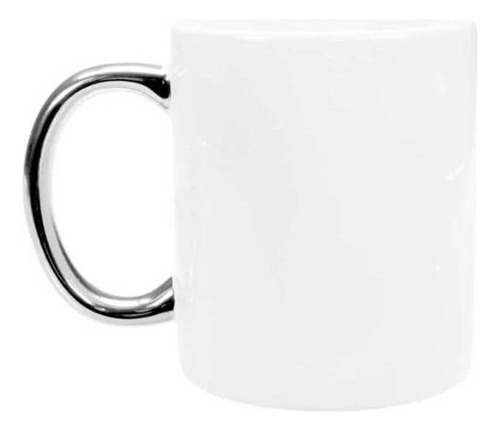 Caneca Para Sublimação De Porcelana Com Alça Cromada Prata