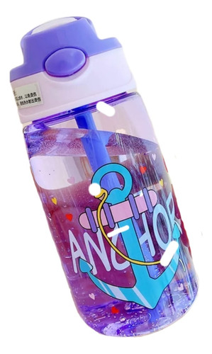 Botella Para Agua Antiderrame Con Sorbete Para Niñ@s Bot2900