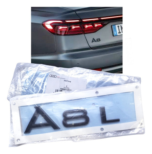 Emblema Cajuela Audi A8 Gloss Black Original Negro Brillante