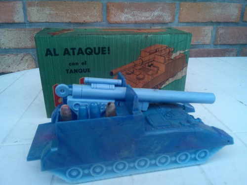 Antiguo Tanque De Guerra Lanza Balas En Plástico Marca Baby