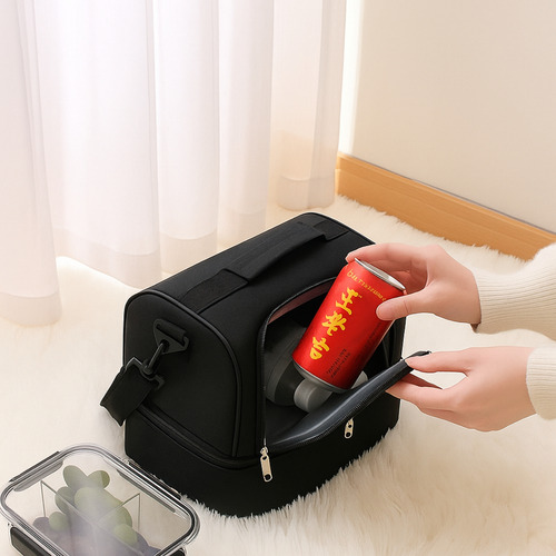 Bolsa Térmica Para Marmita Refeição Almoço Com Alça Reforçada 8 Litros Preto Cinza Vermelha - Era Home Decor