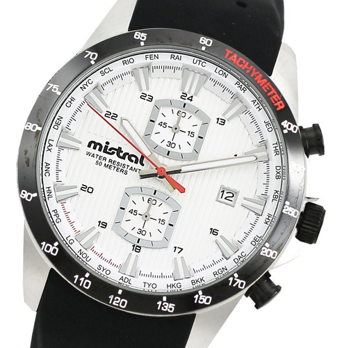 Reloj Hombre Mistral Cod: Chi-2052-1b Taquímetro Sumergible