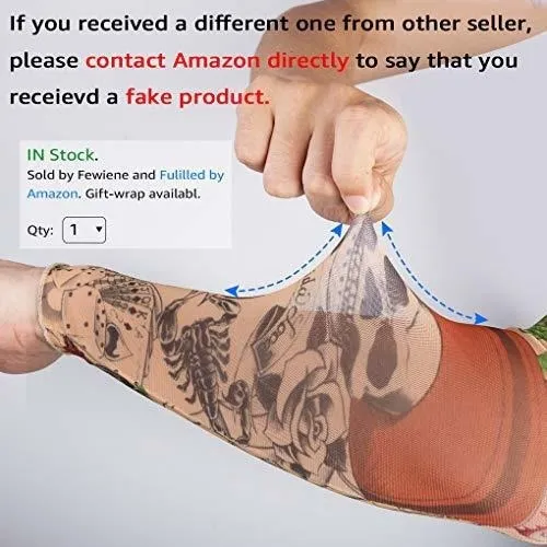 Gospire 6 Unids Nylon Falso Tatuaje Temporal Mangas Body Art