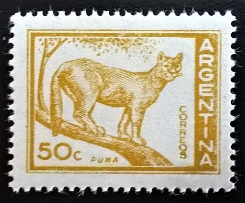 Argentina Fauna, Sello Gj 1126 Puma Tipograf 60 Mint L13872