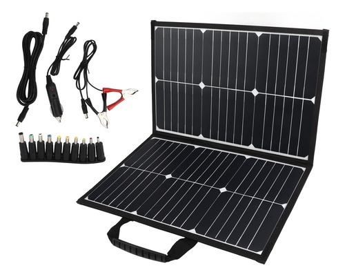 Panel De Carga Solar De 60 W, Plegable, Doble Usb Dc Tipo C