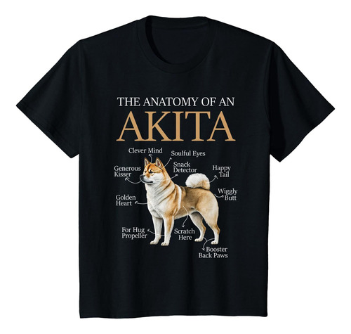 K Camiseta The Anatomy Of An Akita - Dueño De Mascotas