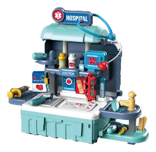 Imagen 3 de 4 de Juguete Set De Doctor 3 En 1 Azul
