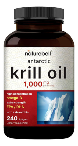 Aceite De Krill 1000mg (180cápsulas) Omega 3 Epa / Dha Sabor Sin Sabor