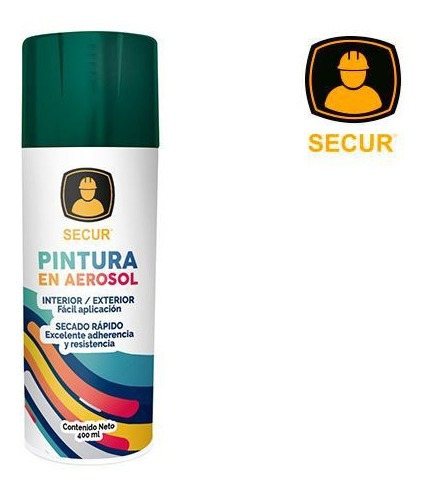 Pintura En Aerosol Verde Ingles 400 Ml Secur - Ynter Industr