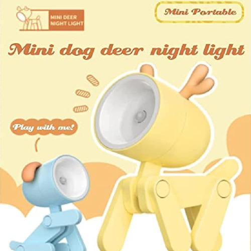 Yzbao - Mini Lámpara De Escritorio Led Con Forma De Animales Estructura Naranja Oscuro Pantalla Blanco