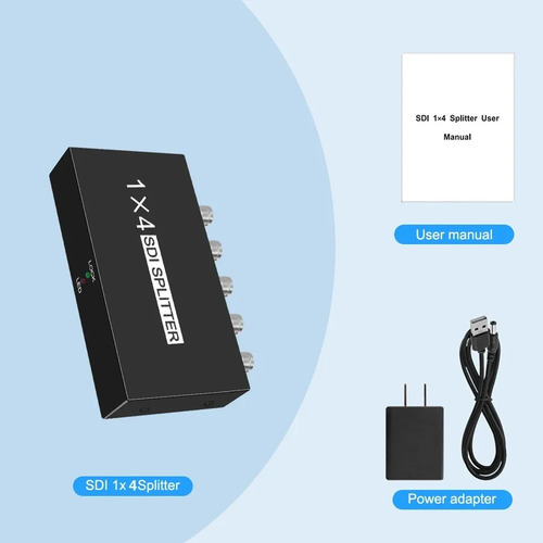 Splitter Sdi 1x4 3g/hd/sd-sdi Divisor De Vídeo Sdi Adaptador