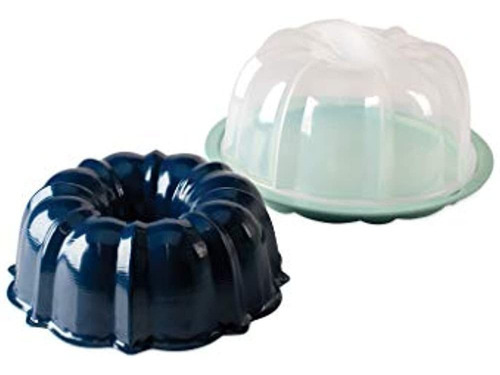 Nordic Ware Bundt Pan Con Translucent Cake Keeper Red