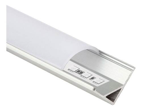 Perfil Aluminio Esquinero 45° Tira Led 1m Superficial Etheos Luz Blanco