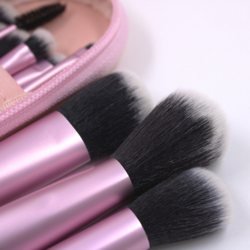 Set De 10 Brochas De Maquillaje Biotiks Con Estuche Compacto