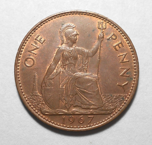 Gran Bretaña One Penny 1967 Elizabeth Il - Km#897