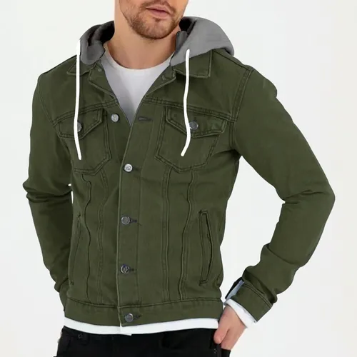 Chamarra de mezclilla verde hombre hotsell