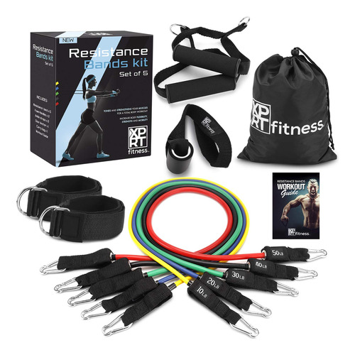 Xprt Fitness - Juego De 5 Bandas De Resistencia Para El Hoga