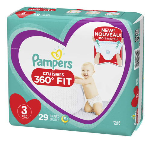 Pampers Cruisers - Paales De Ajuste 360, Talla 3, 29 Unidade