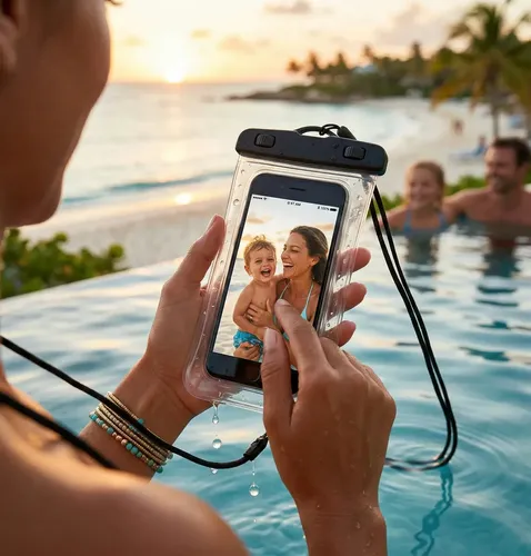 Capa Bolsa A Prova Dágua Impermeável Universal Para Celular Cor P...