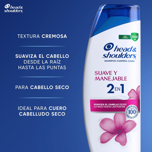 Shampoo Suave Y Manejable 90 Ml 2en1 Head & Shoulders