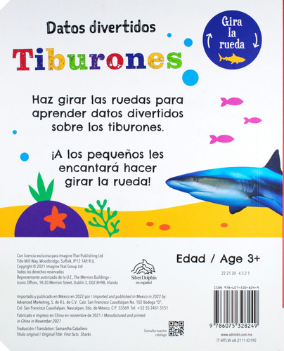 Datos Divertidos: Tiburones: Libro Infantil Datos Divertidos: Tiburones, de Varios. Datos Divertidos: Grandes Felinos. Editorial Silver Dolphin (en español), tapa dura en español, 2022