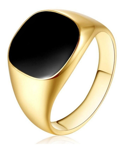 Anillo Hombre O Mujer Acero 316l Modelo Sello - Dorado