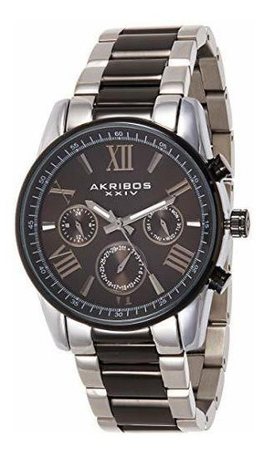 Akribos Ak904 - Reloj Cronógrafo De Acero Inoxidable, 3 Sube