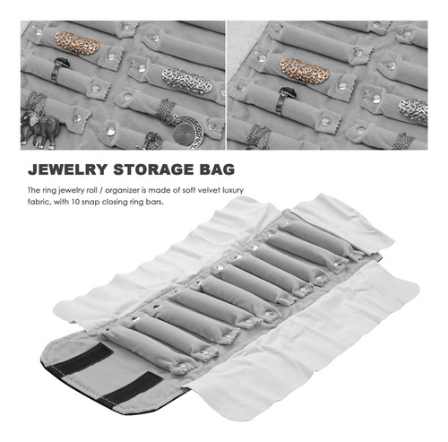 ` Bolsa Enrollable For Joyas, Hecha De Franela, For Anillo,