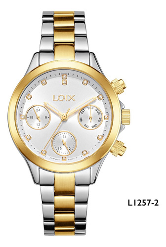 Reloj Dama Loix®  L1257-2 Plateado Con Dorado