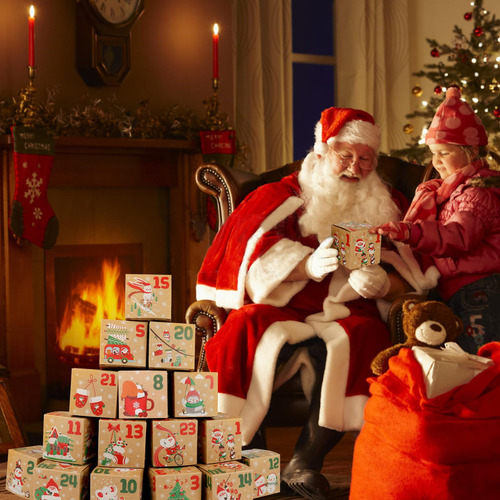 24 Cajas Calendario De Adviento Navidad 2024 Para Llenar