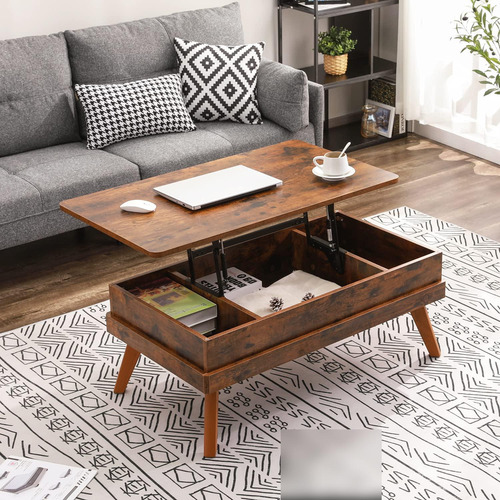 Mesa Auxiliar Elevable Con Compartimento De Almacenamiento