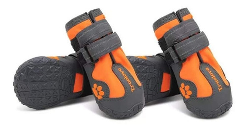 Zapatos  Perro, Impermeable Talla 6 Suela De Caucho. Naranja