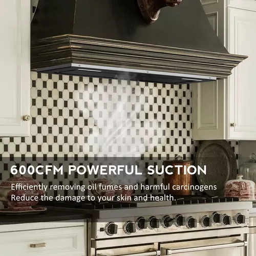 FIREGAS Campana extractora de 30 pulgadas, campana de cocina de acero  inoxidable para montaje en pared, 450 CFM con ventilador de escape de 3