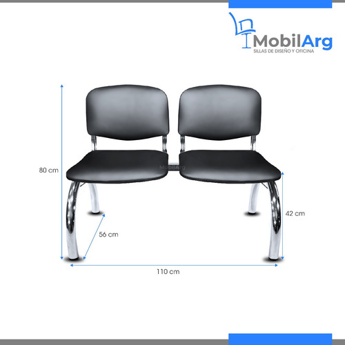 Imagen 4 de 9 de Silla Tandem X2 Sala Espera Cromado Tapizad Reforzado Cuotas Ecocuero Alto Tránsito Salas De Espera Oficina Iglesias