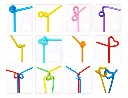 50 Pajitas De Plástico Con Forma De Pegeant, Multiformas, Pa