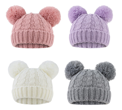 Gorro De Invierno Para Bebé Con Pompón, Gorro De Punto