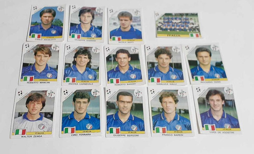 14 Figuritas Panini Mundial Futbol Seleccion Italia 1990 