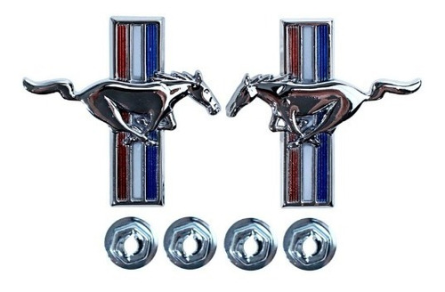 Par De Emblemas Tapas De Puerta Mustang 1969-1970