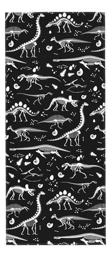 Toalla Absorbente Blanco Negro Esqueleto Dinosaurio Mano X