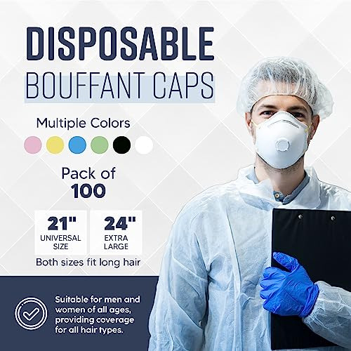 Gorros Bouffant Desechables De 24 Pulgadas Red - Paquet...