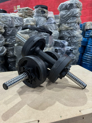 Halter Montável Duas Barras Com Rosca E Anilhas Cor Preto