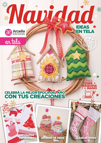 Revista Adornos Navidad En Tela Para Coser Máquina Y A Mano