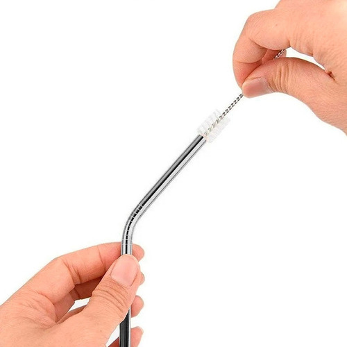 Imagen 5 de 10 de Set X4 Sorbetes Acero Inoxidable Reutilizable Metal Pajitas