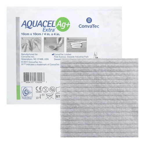 Curativo Aquacel Ag+ Extra 10x10cm  Unidade  Convatec