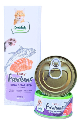 Pack 6 Latas Tasty Freshest Atun Y Salmon 80g Gatos