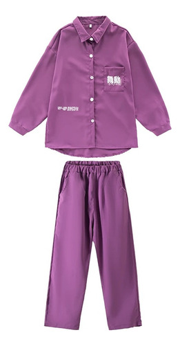 Ropa De Salón De Hip Hop Para Niños, Camisa Morada, Blusas,