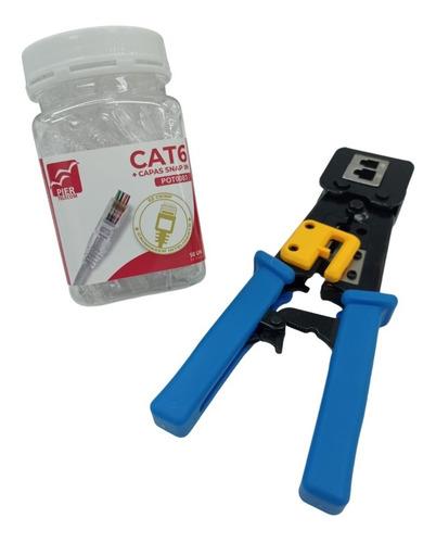 Kit Ferramenta + 50 Plug Rj45 Cat6 Ez + Capa Snap