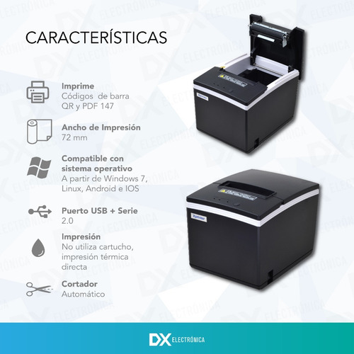 Imagen 4 de 9 de Impresora Termica Xprinter Tickets Usb 80mm Comandera *