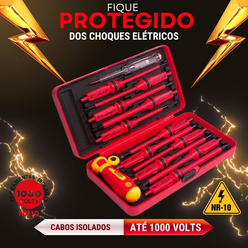 Jogo Chave Isoladas 1000v Kit 14 Und Com Imã Profissional